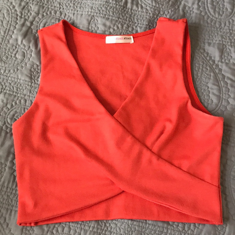 A’GACI A’GACI A’GACI coral crop top